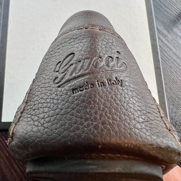 Men’s Gucci Plain Toe Moccasin Leather Loafers & Slip-ons - Picture 10 of 13